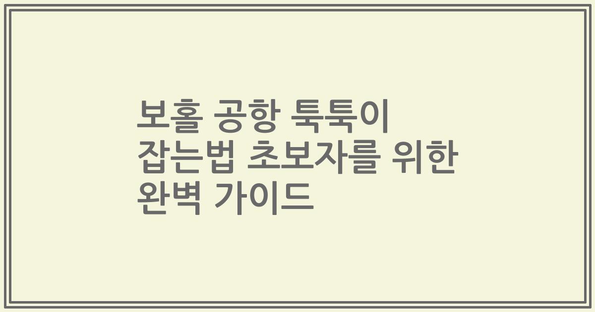 보홀 공항 툭툭이 잡는법 초보자를 위한 완벽 가이드
